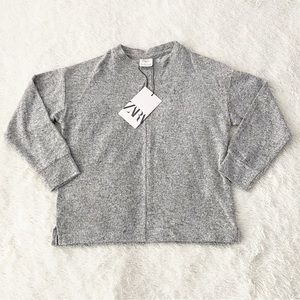 NWT Zara Girl Gray Pull Over Sweater Size 7